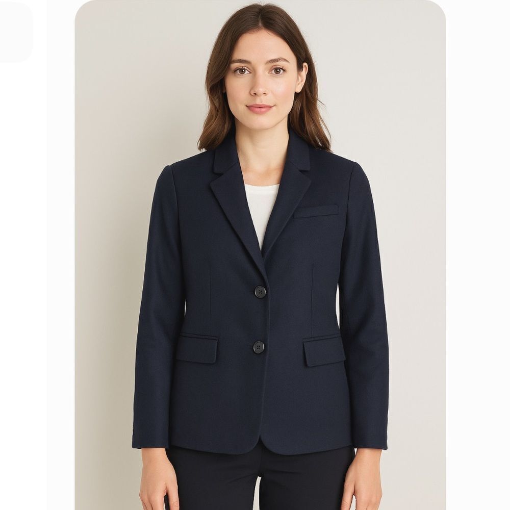 Talbots Italian Wool Navy Blue Two-button Blazer NWOT Size 2P